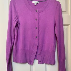 Banana Republic silk cotton cashmere button down cardigan size medium orchid